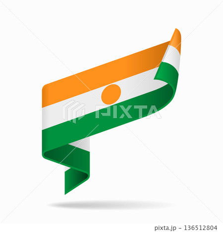 Niger flag ribbon icon for patriotic, cultural, or national designs. Vector illustration. 136512804