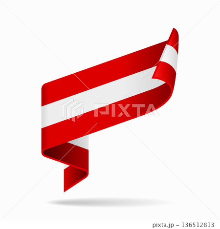 Austrian flag ribbon icon for patriotic, cultural, or national designs. Vector illustration. Austrian flag ribbon icon for patriotic, cultural, or national designs. Vector illustration. 136512813