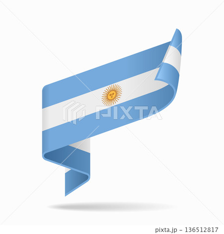 Argentinean flag ribbon icon for patriotic, cultural, or national designs. Vector illustration. Argentinean flag ribbon icon for patriotic, cultural, or national designs. Vector illustration. 136512817