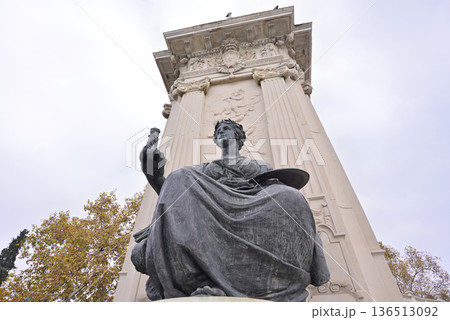 Alfonso XII monument in Buen Retiro Park, large public park in Madrid, Spain Alfonso XII monument in Buen Retiro Park, large public park in Madrid, Spain 136513092