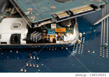 Repairing and upgrade mobile phone, electronic, computer hardware and technology concept. 136514031