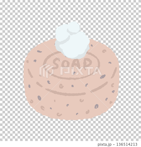 Illustration of foaming pink soap Floral scent image material 136514213