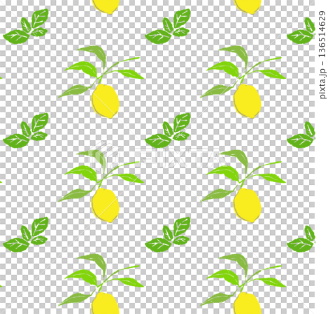 Lemon and mint pattern background illustration with a botanical feel Lemon and mint pattern background illustration with a botanical feel 136514629