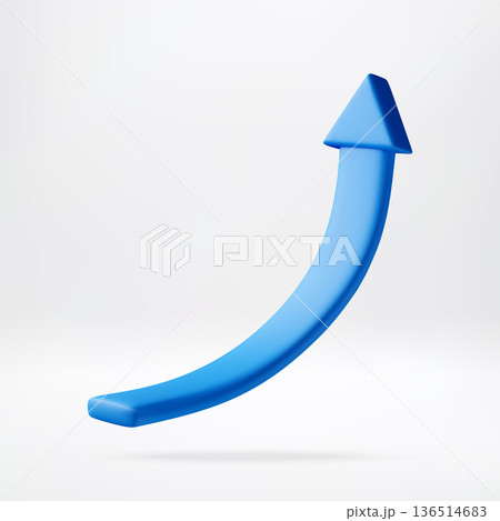 3D Blue arrow pointing upward 3D Blue arrow pointing upward 136514683