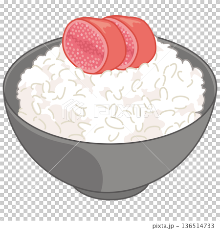 明太子和米飯插圖 136514733