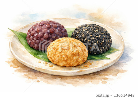 やさしい春の味 ぼたもちの風景 136514948