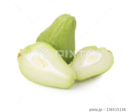 Chayotes on Isolated White Background Chayotes on Isolated White Background 136515136