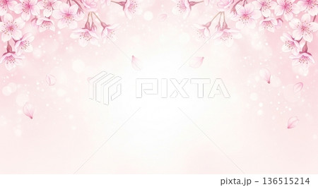 桜の花びらが舞う春の背景素材イラスト 桜の花びらが舞う春の背景素材イラスト 136515214