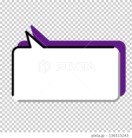Simple speech bubble illustrations: horizontal, square, rounded corners 136515243