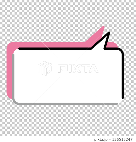 Simple speech bubble illustrations: horizontal, square, rounded corners Simple speech bubble illustrations: horizontal, square, rounded corners 136515247