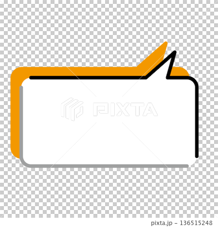 Simple speech bubble illustrations: horizontal, square, rounded corners Simple speech bubble illustrations: horizontal, square, rounded corners 136515248