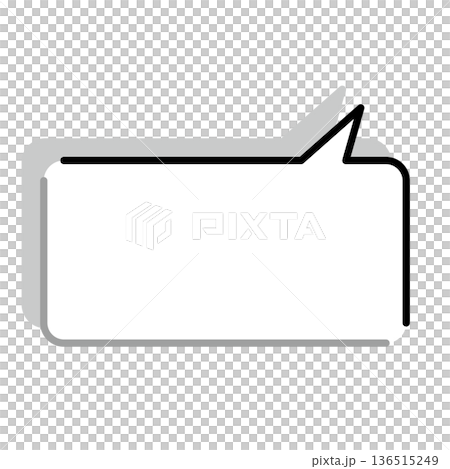 Simple speech bubble illustrations: horizontal, square, rounded corners Simple speech bubble illustrations: horizontal, square, rounded corners 136515249