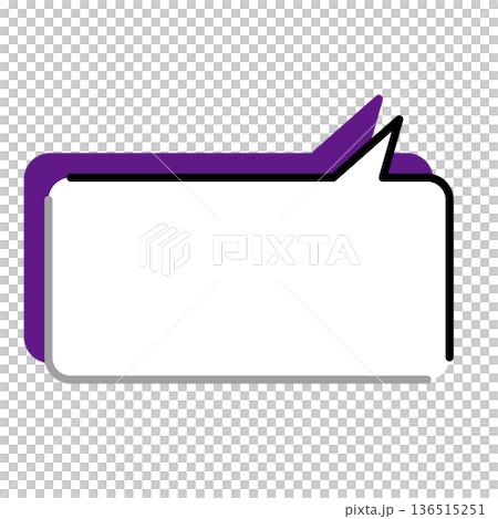 Simple speech bubble illustrations: horizontal, square, rounded corners 136515251