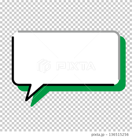 Simple speech bubble illustrations: horizontal, square, rounded corners 136515256