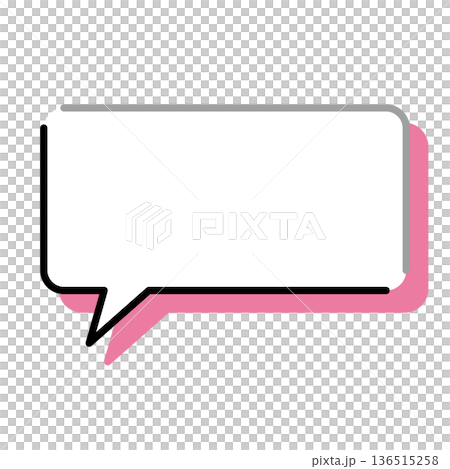 Simple speech bubble illustrations: horizontal, square, rounded corners Simple speech bubble illustrations: horizontal, square, rounded corners 136515258