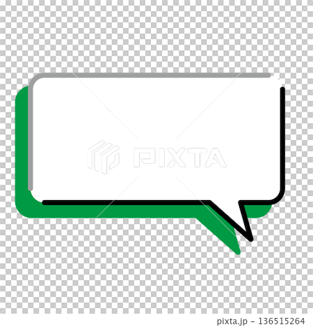シンプルな吹き出しのイラスト 横長 四角 角丸 シンプルな吹き出しのイラスト 横長 四角 角丸 136515264