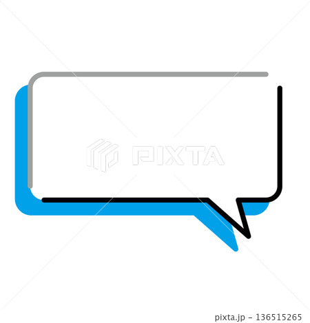 シンプルな吹き出しのイラスト　横長　四角　角丸 136515265