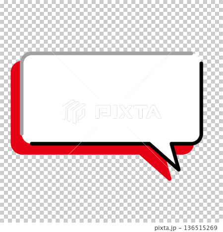 Simple speech bubble illustrations: horizontal, square, rounded corners 136515269