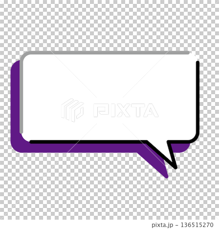Simple speech bubble illustrations: horizontal, square, rounded corners Simple speech bubble illustrations: horizontal, square, rounded corners 136515270