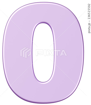 3D素材_数字_0_メタリック_紫 136515592