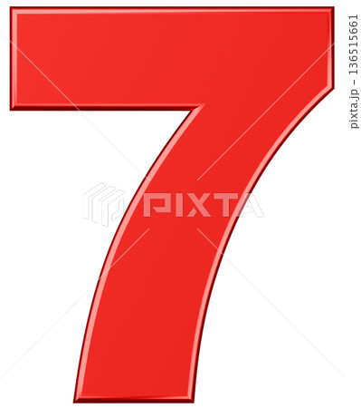 3D素材_数字_7_メタリック_赤 3D素材_数字_7_メタリック_赤 136515661