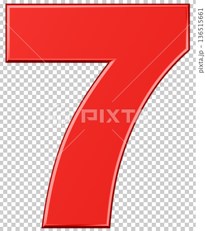 3D素材_数字_7_メタリック_赤 3D素材_数字_7_メタリック_赤 136515661