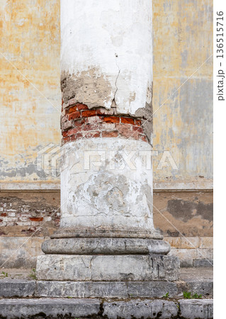 A close-up of a weathered classical column A close-up of a weathered classical column 136515716
