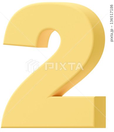 3D素材_数字_2_黄色 136517186