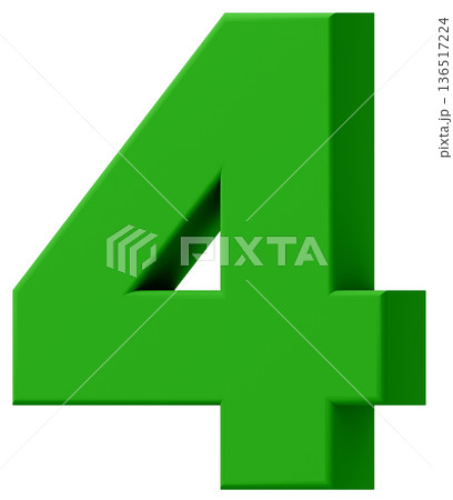 3D素材_数字_4_緑 136517224