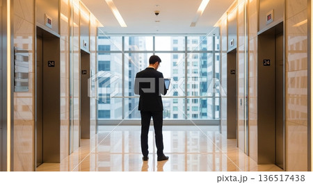 オフィスで作業する男性ビジネスマン 136517438