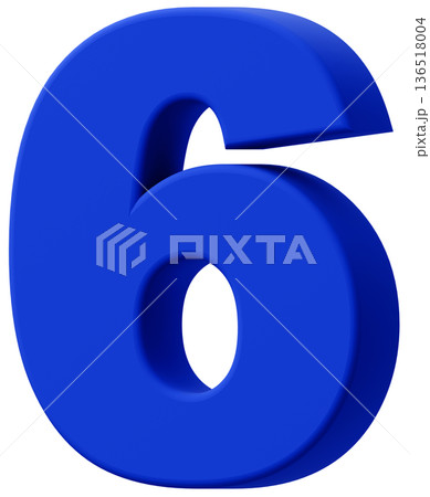 3D素材_数字_6_青 3D素材_数字_6_青 136518004