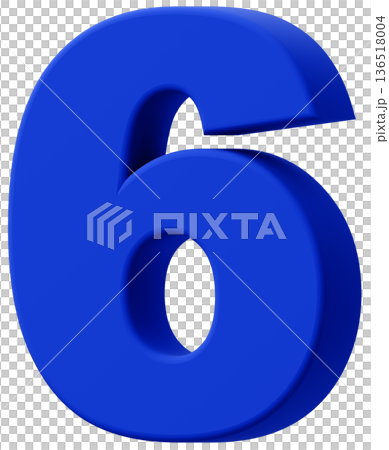 3D素材_数字_6_青 3D素材_数字_6_青 136518004