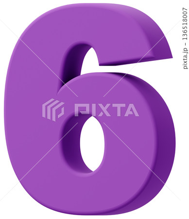 3D素材_数字_6_紫 136518007