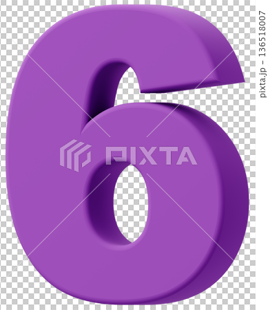 3D material_number_6_purple 136518007