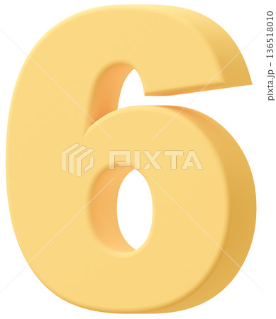 3D素材_数字_6_黄色 3D素材_数字_6_黄色 136518010