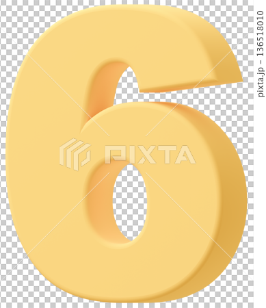 3D素材_数字_6_黄色 3D素材_数字_6_黄色 136518010