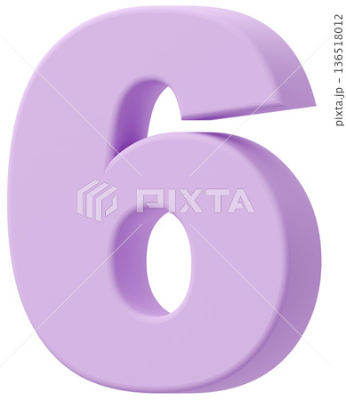 3D素材_数字_6_紫 136518012