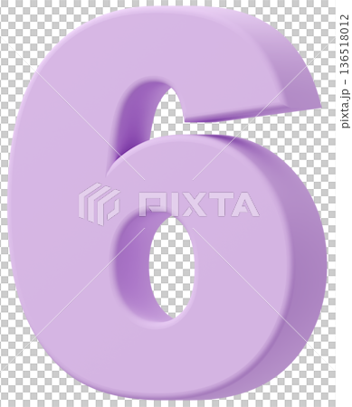 3D素材_数字_6_紫 136518012