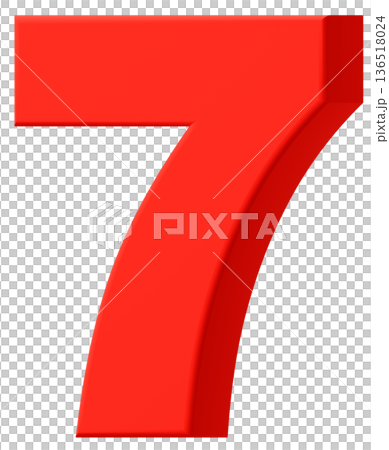 3D素材_数字_7_赤 136518024