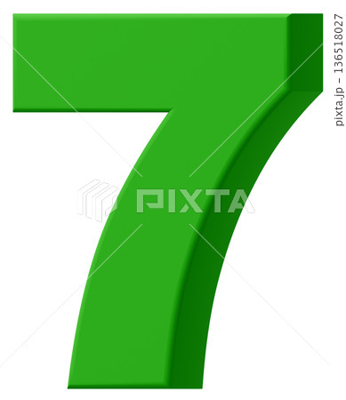 3D素材_数字_7_緑 3D素材_数字_7_緑 136518027