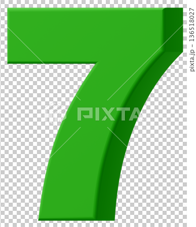 3D素材_数字_7_緑 3D素材_数字_7_緑 136518027