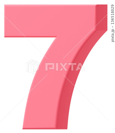 3D素材_数字_7_ピンク 136518029