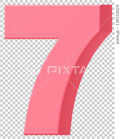 3D素材_数字_7_ピンク 136518029