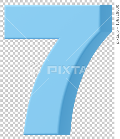 3D素材_数字_7_水色 136518030