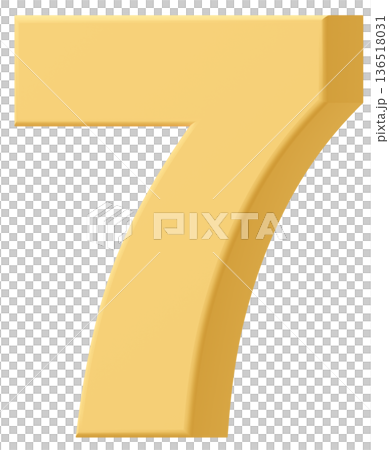 3D素材_数字_7_黄色 136518031