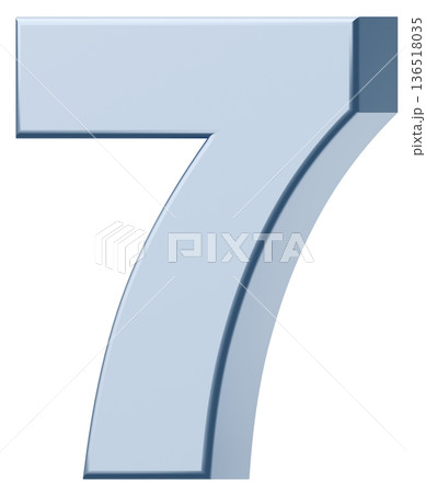 3D素材_数字_7_メタリック_銀 136518035