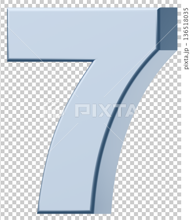 3D素材_数字_7_メタリック_銀 136518035