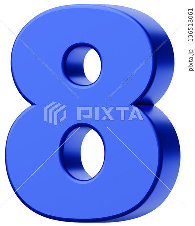 3D素材_数字_8_メタリック_青 3D素材_数字_8_メタリック_青 136518061
