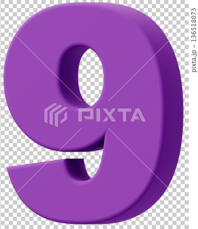 3D material_number_9_purple 136518073