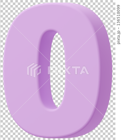 3D素材_数字_0_紫 136518099